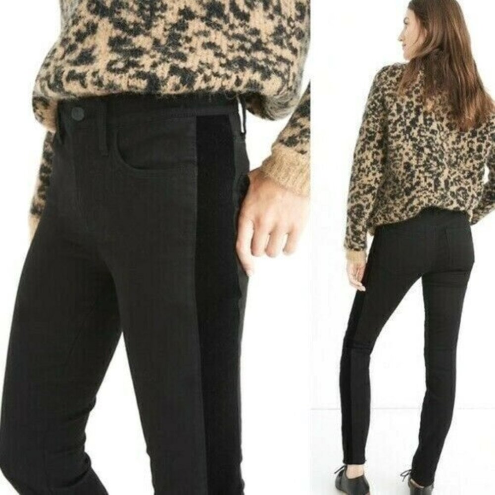 Madewell‎ 9" High-Rise Skinny Jeans Velvet Tuxedo